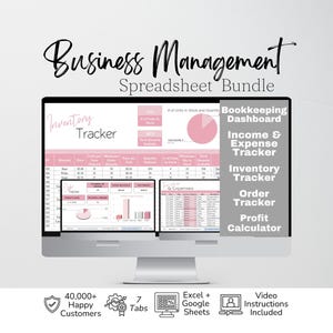Small Business Templates Bundle Google Sheets, Business Bookkeeping Spreadsheet, Business Management Excel Inventory Tracker, Order Tracker image 1