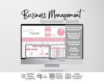 Small Business Templates Bundle Google Sheets, Business Bookkeeping Spreadsheet, Business Management Excel Inventory Tracker, Order Tracker