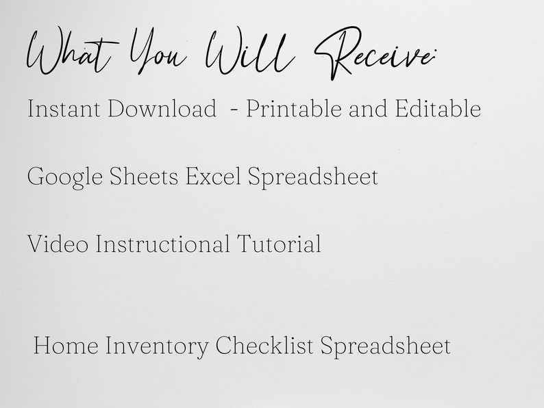 Home Inventory Template Home Inventory Checklist Home Etsy