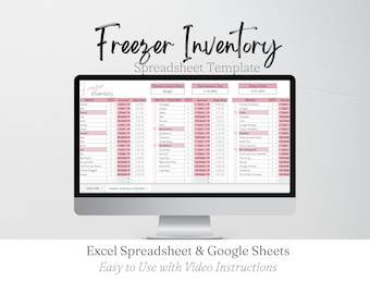 Freezer Inventory Template, Freezer Checklist, Freezer List, Food Inventory List, Freezer List, Food Tracker Excel Sheet Google Sheets List