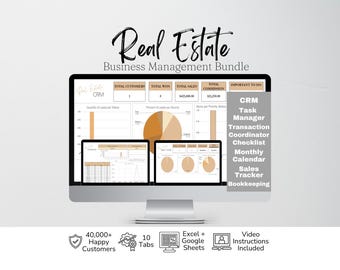 Ultieme spreadsheetbundel vastgoedbeheer, bundel vastgoedplanner, makelaarssjabloon Excel-spreadsheet Google Spreadsheets