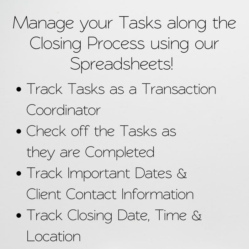 Realtor Transaction Checklist, Real Estate Excel Spreadsheets, Transaction Coordinator Tracker, Transaction Coordinator Templates Checklist image 3