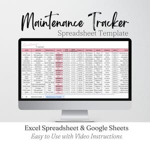 Maintenance Tracker Template, Service Schedule, Machine Maintenance Record, Vehicle Service Tracker, Equipment Tracker Google Spreadsheet