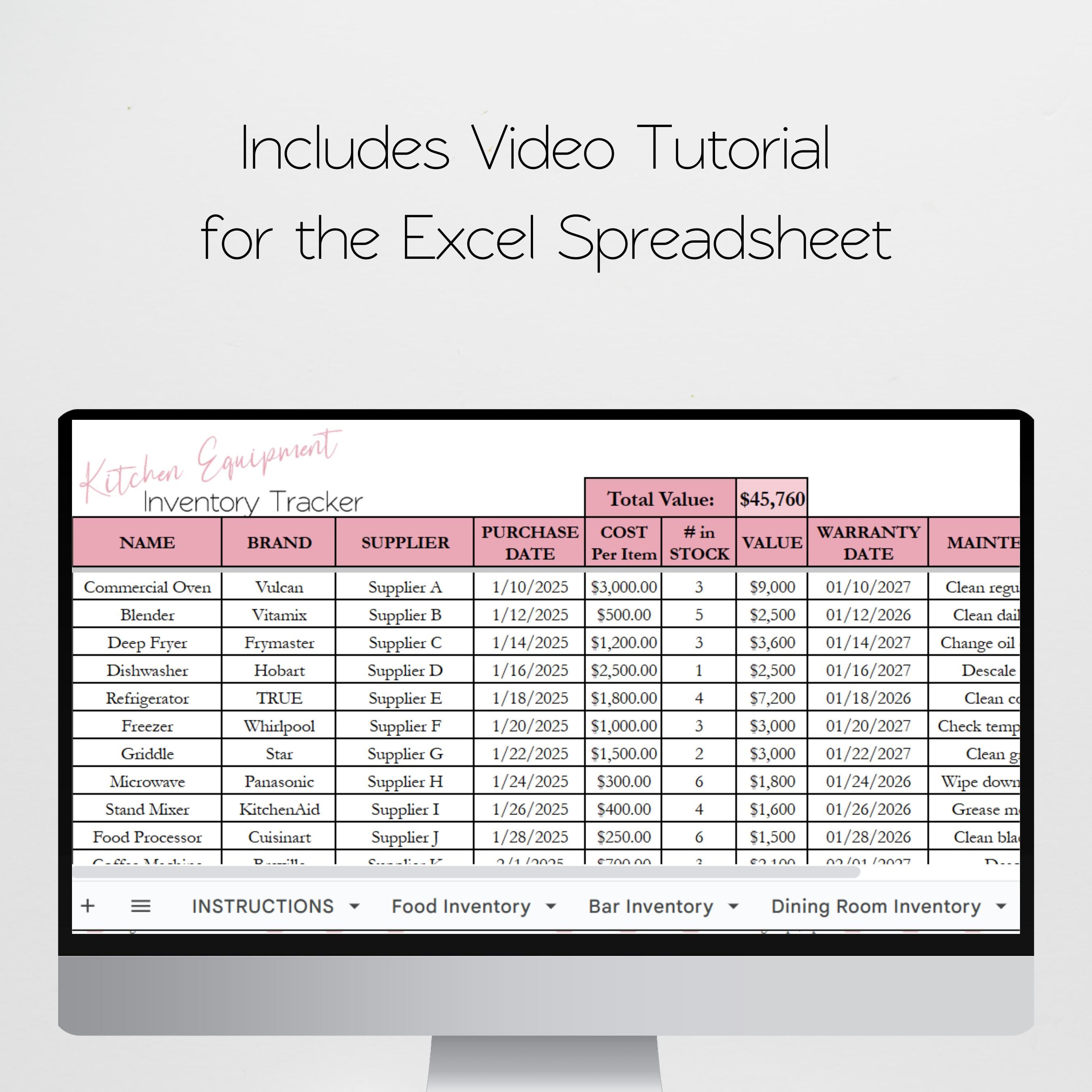Restaurant Inventory Tracker Template Google Sheets, Bar Inventory ...