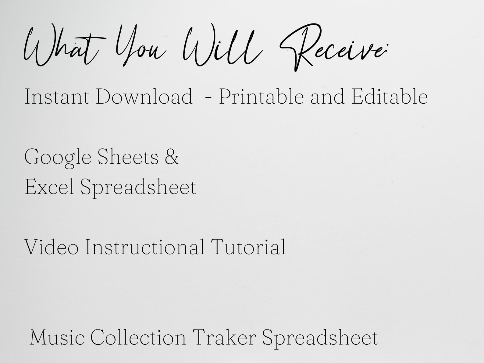 Music Collection Tracker Excel Spreadsheet, Music Tracker Google Sheets