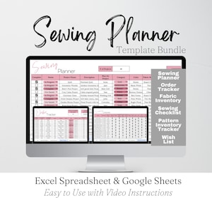 Sewing Planner Google Sheet, Sewing Organizer Template, Sewing Journal Excel Spreadsheet, Sewing Business, Sewing Organization Project Track