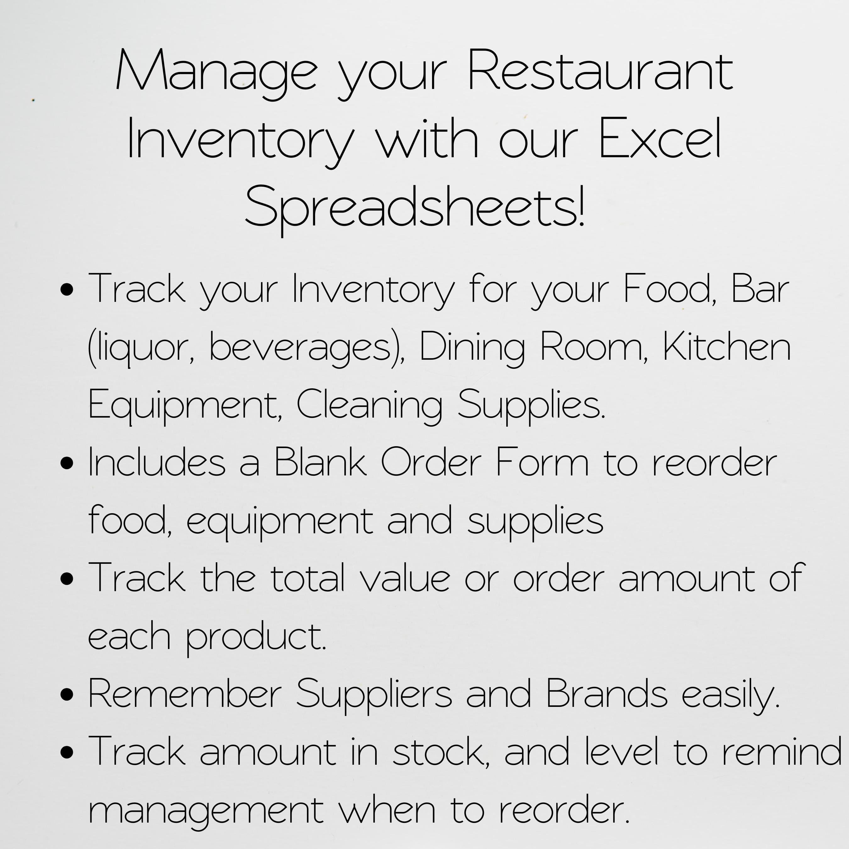 Restaurant Inventory Tracker Template Google Sheets, Bar Inventory ...