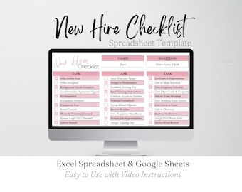 New Hire Checklist Template, Human Resources, New Employee Onboarding Checklist, HR Template, Recruiting Template Google Sheets Spreadsheet