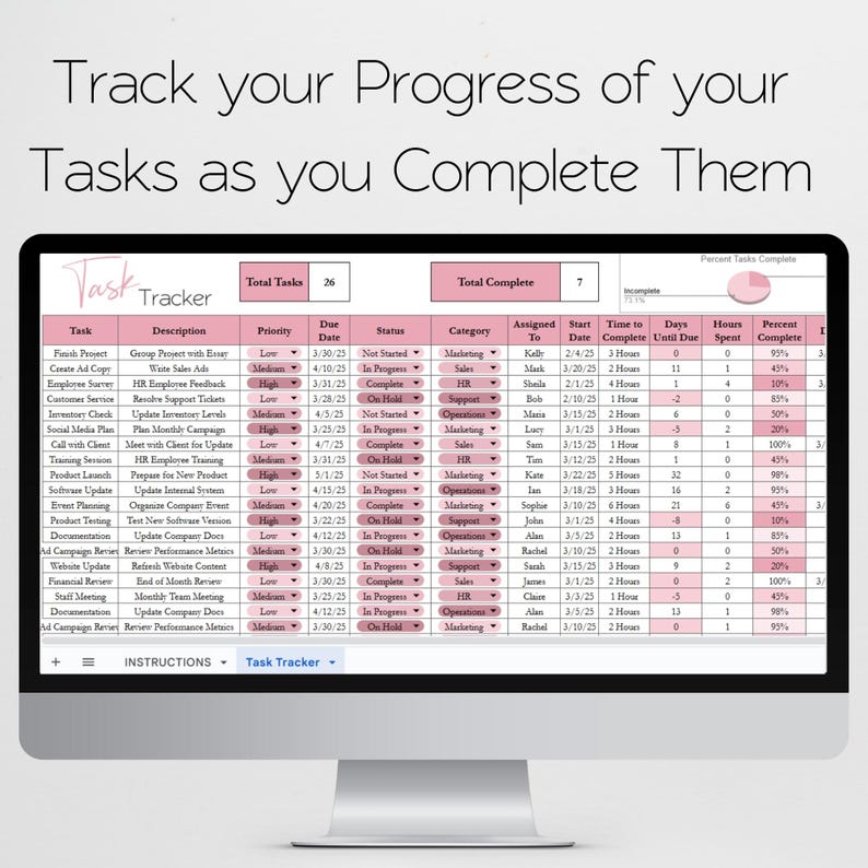 Task Tracker, Employee Task List, Time Management, Task Planner Google ...