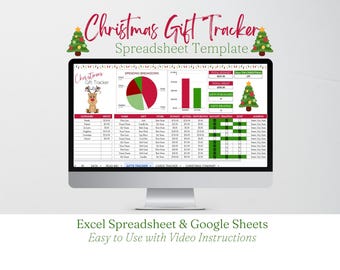 Seguimiento de regalos de Navidad, Planificador de Navidad, Lista de regalos de Navidad, Presupuesto de Navidad, Plantilla de hoja de cálculo de Navidad, Hojas de cálculo de Google para regalos navideños