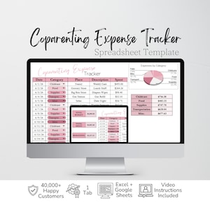 Coparenting Expense Tracker Google Sheets, Childcare Expense Tracker, Joint Custody, Shared Expenses Template, Divorced Parent Daycare Excel