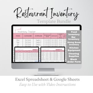レストラン在庫追跡テンプレート Google スプレッドシート、バー在庫テンプレート、厨房機器食品在庫リスト レストラン用品 Excel