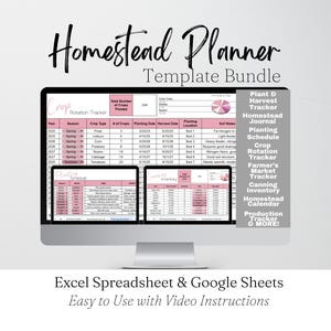 Homestead Planner Template, Homesteading Planner Google Sheets, Homestead Tracker Journal, 2025 Homestead Planner, Garden Organizer Calendar image 1