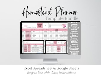 Homestead Planner Template, Homesteading Planner Google Sheets, Homestead Tracker Journal, 2025 Homestead Planner, Garden Organizer Calendar