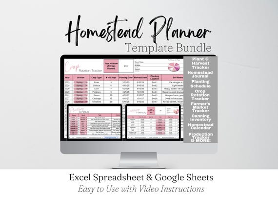 Homestead Planner Template, Homesteading Planner Google Sheets, Homestead Tracker Journal, 2025 Homestead Planner, Garden Organizer Calendar