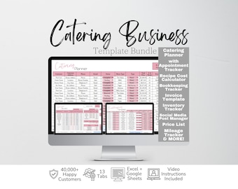 Catering Business Template Bundle Google Sheets, Food Service, Catering Templates, Catering Price List, Cost Estimator, Catering Calculator