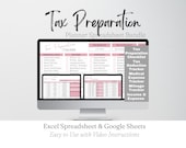 Tax Planner Template Bundle Google Sheets, Tax Planning Spreadsheet Tax Return, Tax Prep Checklist, Preparation Spreadsheet Excel Accounting