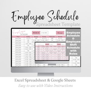 Employee Schedule Template Google Sheets, Weekly Schedule, Shift Schedule, Work Schedule Planner Staffing Schedule Scheduling Template Excel