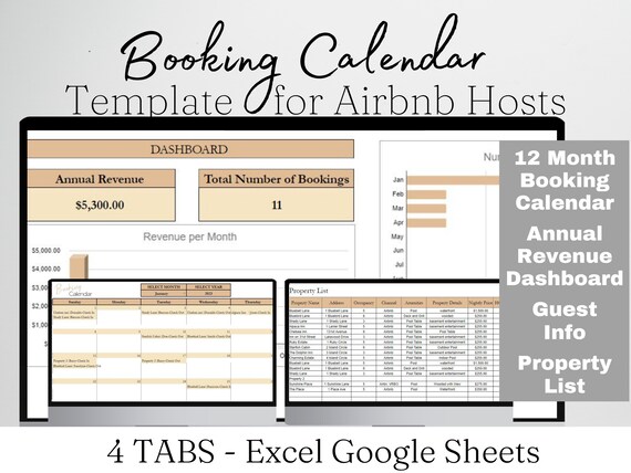 vacation-rental-calendar-booking-calendar-availability-property-business-calendar-host-appointment-planner-12-month-appointment-planner-etsy