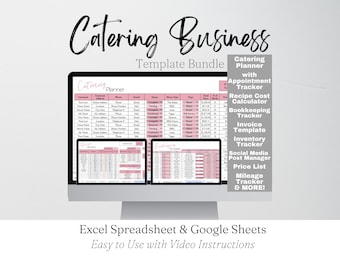 Catering Business Template Bundle Google Sheets, Food Service, Catering Templates, Catering Price List, Cost Estimator, Catering Calculator