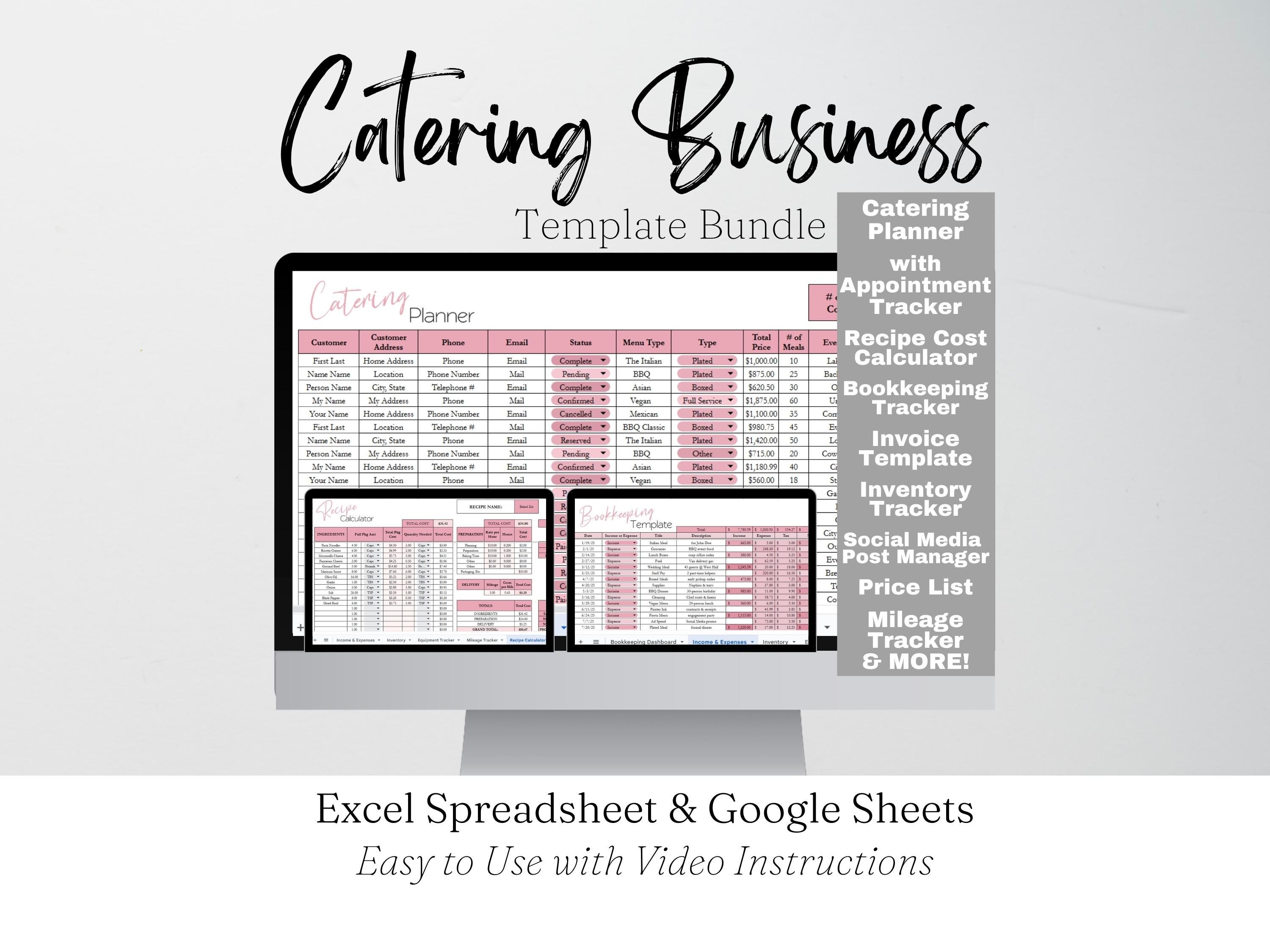 catering inventory checklist template in excel, google... Catering Business Template Bundle Google Sheets, Food Service, Catering ...