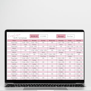 Mitarbeiter Stundenplan Template Google Sheets, Wochenplaner, Schichtplan, Arbeitsplaner Planer Personaleinsatzplaner Scheduling Template Excel Bild 10