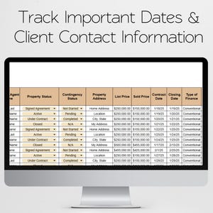 Realtor Transaction Checklist, Real Estate Excel Spreadsheets, Transaction Coordinator Tracker, Transaction Coordinator Templates Checklist image 4