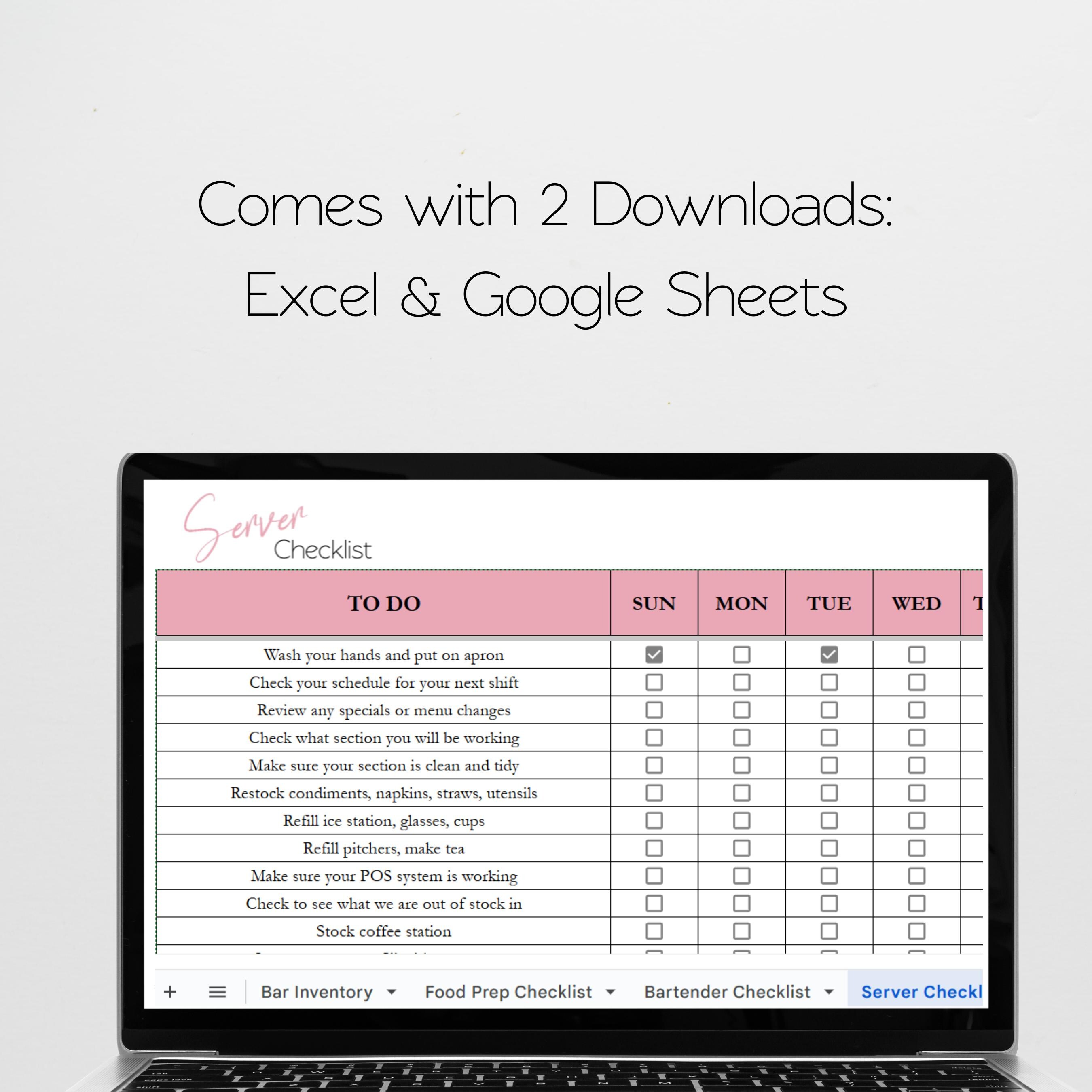 Restaurant Checklist Template Bundle, Employee Checklist, Restaurant ...