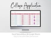 College Application Tracker Google Sheet, College Planning Spreadsheet Template, College Preparation Deadline Tracker Excel, College Planner