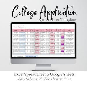 Google-spreadsheet voor college-applicaties, spreadsheetsjabloon collegeplanning, Excel-tracker voor deadline voor collegevoorbereiding, collegeplanner