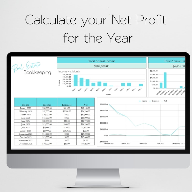 Realtor Bookkeeping, Income and Expenses Tracker Excel Income Tracker Google Sheets Excel, Real Estate Bookkeeping, Real Estate Book Keeping image 8