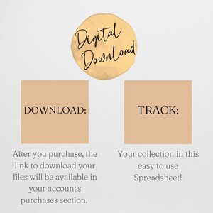 May include: Digital download graphic with text. A gold-colored circle with the words "Digital Download" in script is at the top. Two tan rectangles below read "DOWNLOAD:" and "TRACK:" with descriptive text.