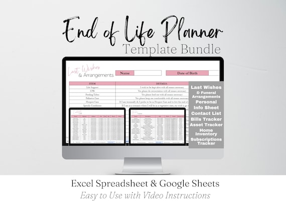 End of Life Planner, Emergency Binder, Just In Case of Death Planner, Life Binder, Funeral Planner Estate Planner Last Wishes After I'm Gone