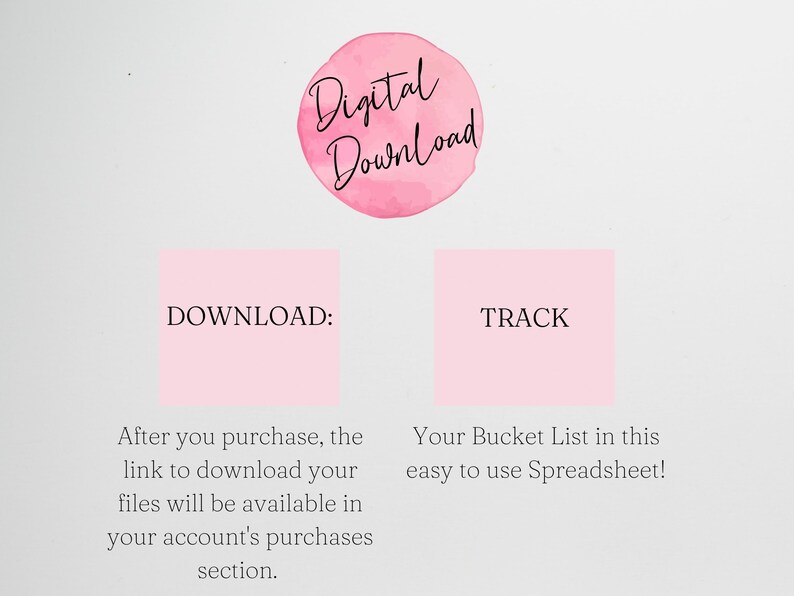 bucket-list-template-excel-spreadsheet-bucket-list-journal-etsy