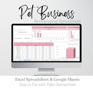 ペットビジネス会計テンプレート Googleスプレッドシート、犬のグルーミングビジネス会計テンプレート、犬のトレーニング、ペットケアの収入と支出