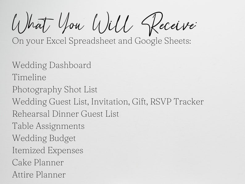 Excel Wedding Planner Google Sheets Wedding Planner Template - Etsy