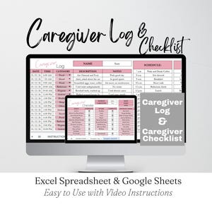 Caregiver Log Template, Caregiver Checklist, Medication Log, Elder Care, Home Health Aide, Caregiver Daily Log Senior Care Editable Journal