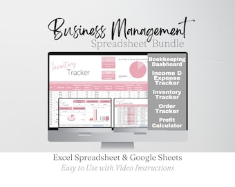 Small Business Templates Bundle Google Sheets, Business Bookkeeping Spreadsheet, Business Management Excel Inventory Tracker, Order Tracker