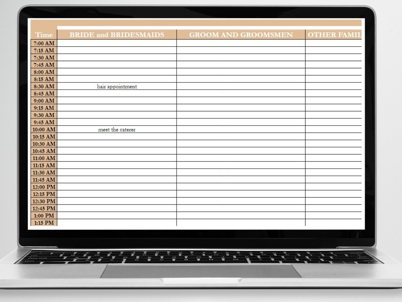 Excel Wedding Planner Google Sheets Wedding Planner Template - Etsy