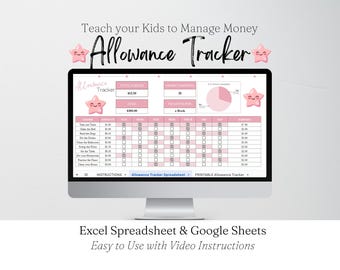 Allowance Tracker, Money Chore Chart for Kids Printables, Weekly Allowance Log, Kids Allowance Chart Kids Reward, Earn Money Spreadsheet