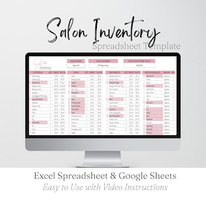 Salon Inventory Template, Salon Inventory Tracker Log, Beauty Salon Setup Checklist, Nail Salon Hair Salon Templates Google Sheet Supplies