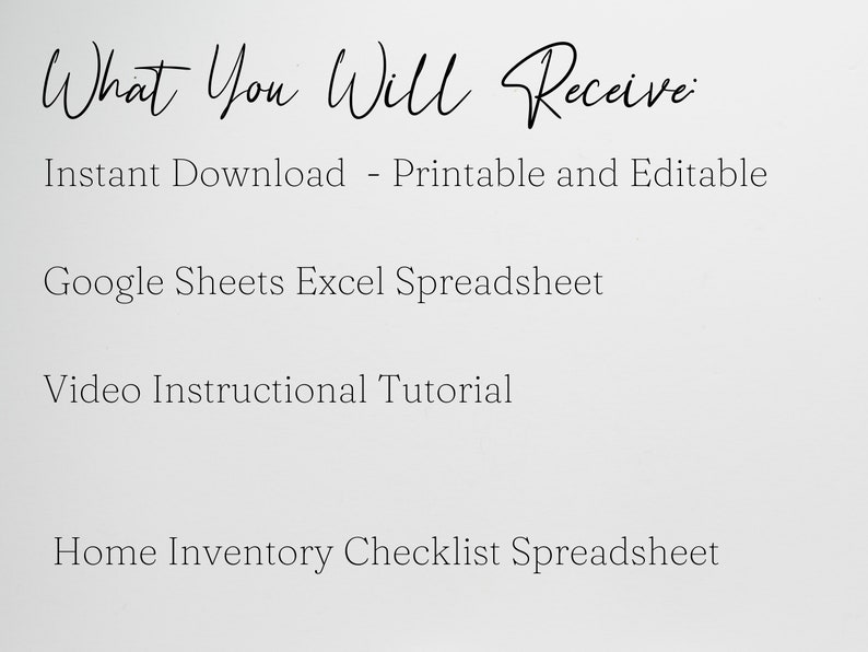 Home Inventory Checklist, Home Inventory Template, Home Inventory ...