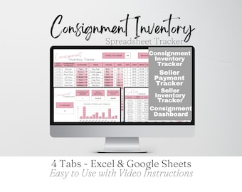 Consignment Inventory Tracker, Thrift Shop Product Management, Resale Business Google Sheet, Inventory Management Log, Boutique Template