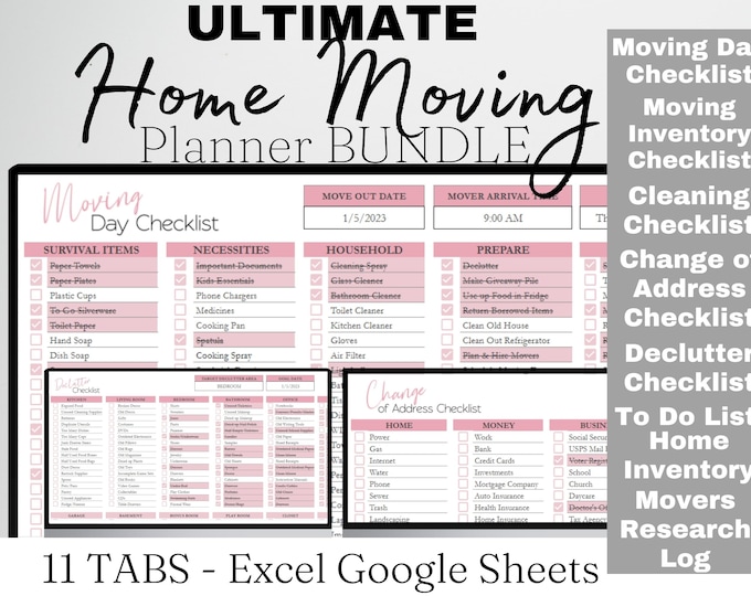Moving Kit, Moving Checklist, Moving Box Labels, Moving Announcement ...
