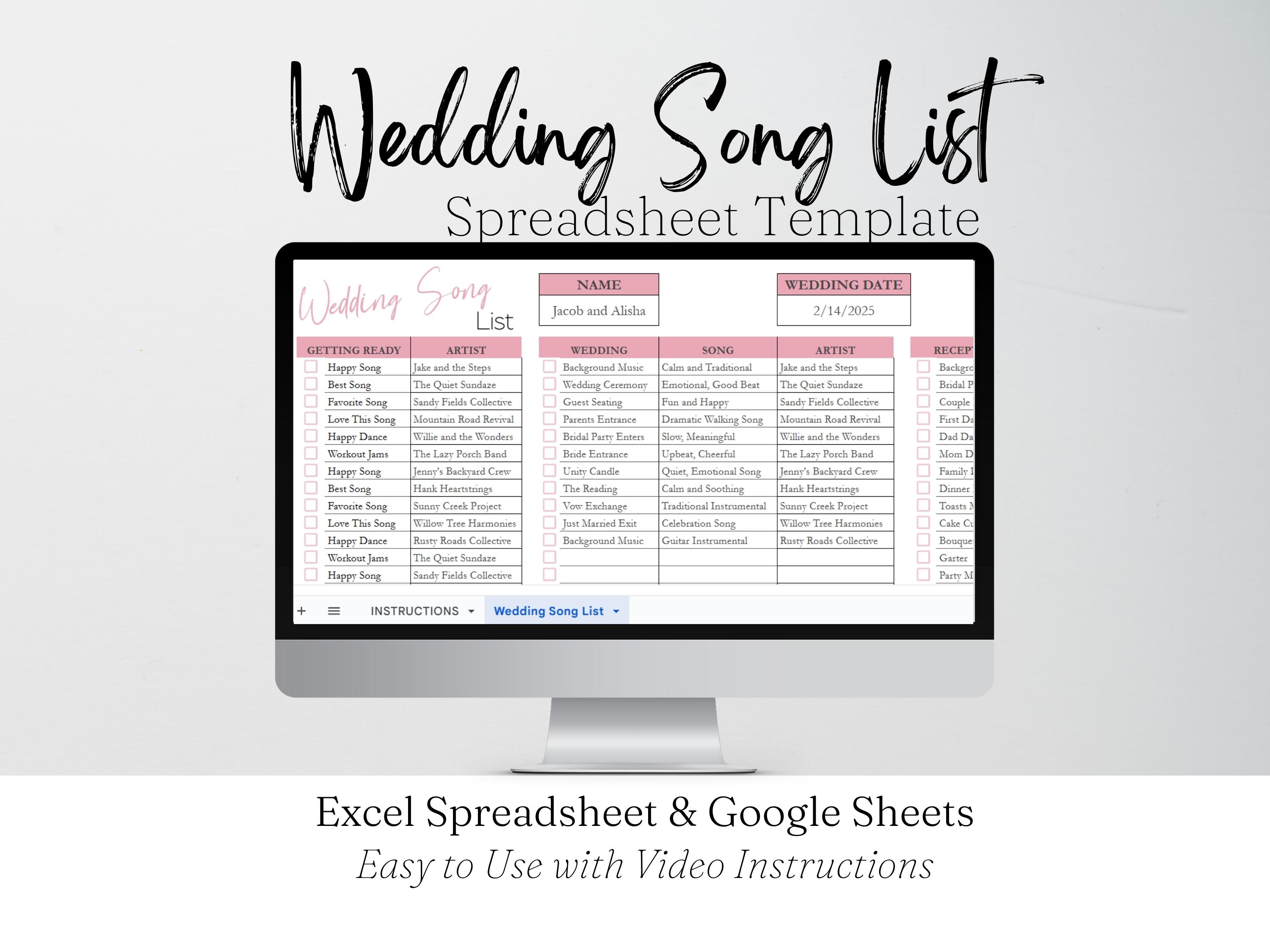 Customizable Wedding Music Planner