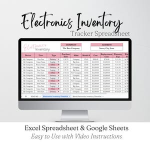 Elektronik-Inventur-Tracker, Computer-log-Excel-Sheet, Computerliste-Inventarliste, Home-Computer-Business-Tracker Google Sheets