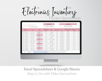 Electronics Inventory Tracker, Computer Log Excel Sheet, Computers List Inventory Checklist, Home Computer Business Tracker Google Sheets