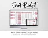 Event Budget Template Google Sheets, Party Budget Worksheet Excel Spreadsheet, Planner Organizer Cost Tracker