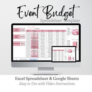 Evenementbudgetsjabloon Google Spreadsheets, werkblad feestbudget Excel-spreadsheet, planner organisator kostentracker