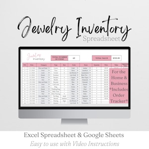 Jewelry Inventory Tracker, Jewelry Making Planner List Excel Spreadsheet Log Jewelry Inventory Checklist Home Jewelry Business Google Sheets